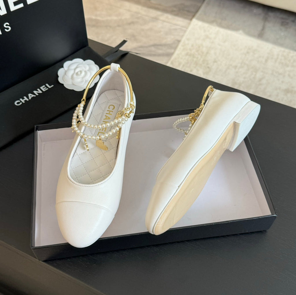Double Strap Chunky Heel Mary Jane Shoes White