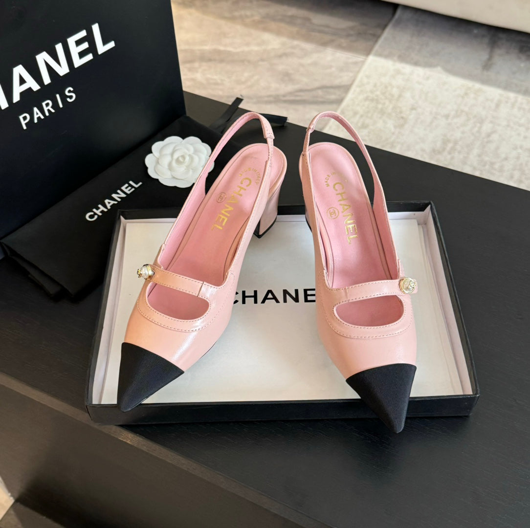 Double C WOMEN'S Slingback SPIRIT TOE Light Pink Lambskin
