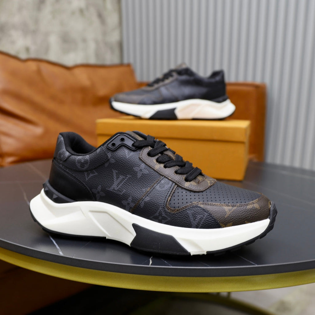 LV RUN AWAY SNEAKER BLACK AND CHOCOLATE BROWN
