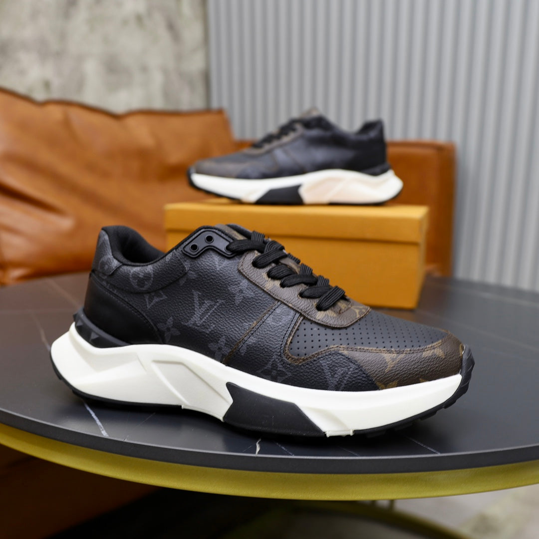 LV RUN AWAY SNEAKER BLACK AND CHOCOLATE BROWN