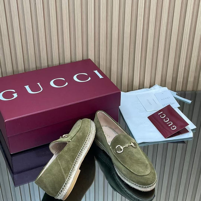GUCCI 26S LOAFER IN MOSS GREEN SUEDE