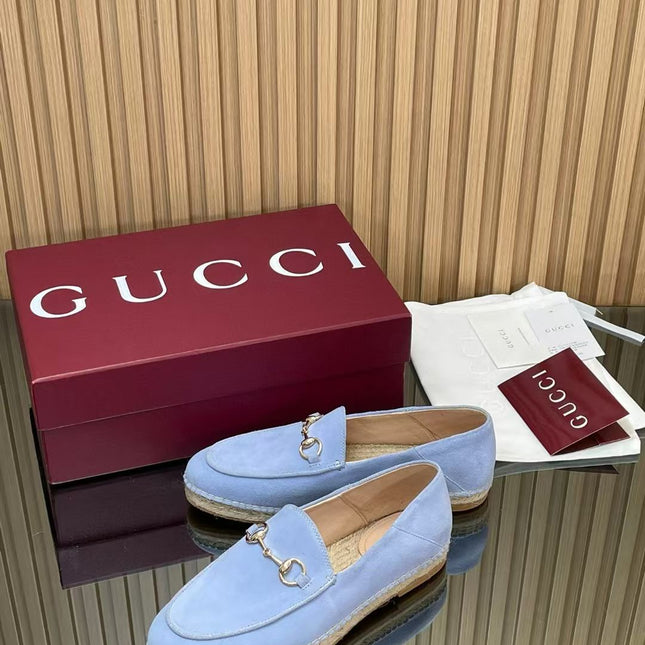 GUCCI 26S LOAFER IN LIGHT BLUE SUEDE