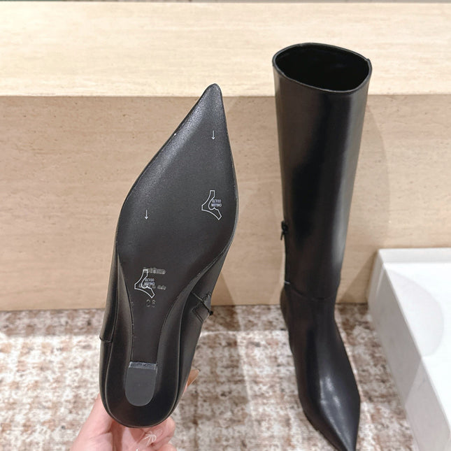 CELINE 26S HIGH-TOP BOOTS 55 MM IN BLACK CALFSKIN