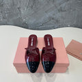 CAP TOE MULES RUBY COLOR SHEEPSKIN