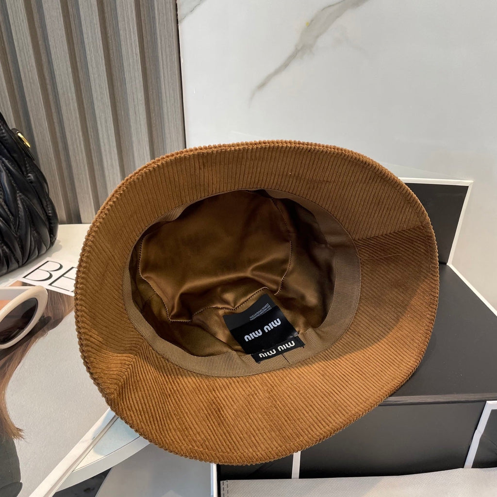MIUMIU BUCKET IN BURNT ORANGE VELVET WITH LOGO