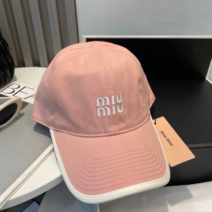 MIUMIU BASEBALL CAP IN PEACHY PINK FABRIC STYLE 8