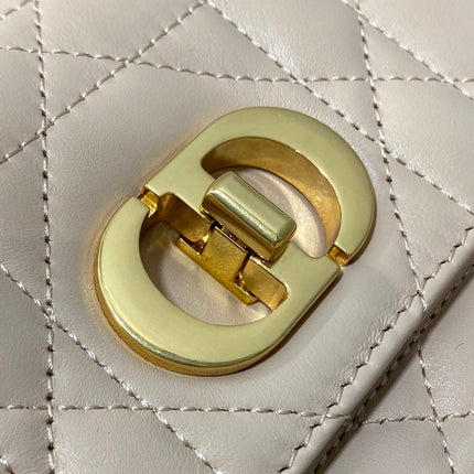 MISS CARO MINI 17 BAG IN POWDER BEIGE MACROCANNAGE LAMBSKIN
