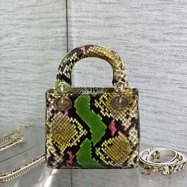 MINI 17 LADY BAG IN COLORFUL SNAKESKIN PATTERN LAMBSKIN 225975