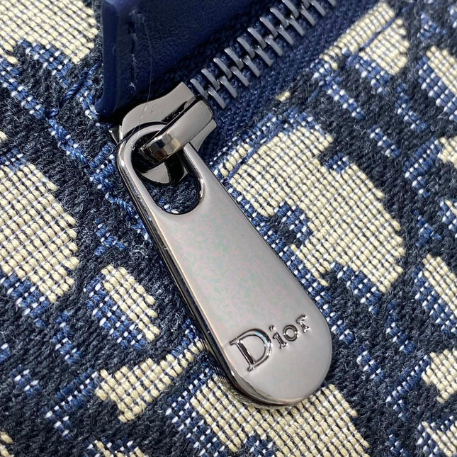 BACKPACK 19 IN BLUE OBLIQUE MONOGRAM JACQUARD