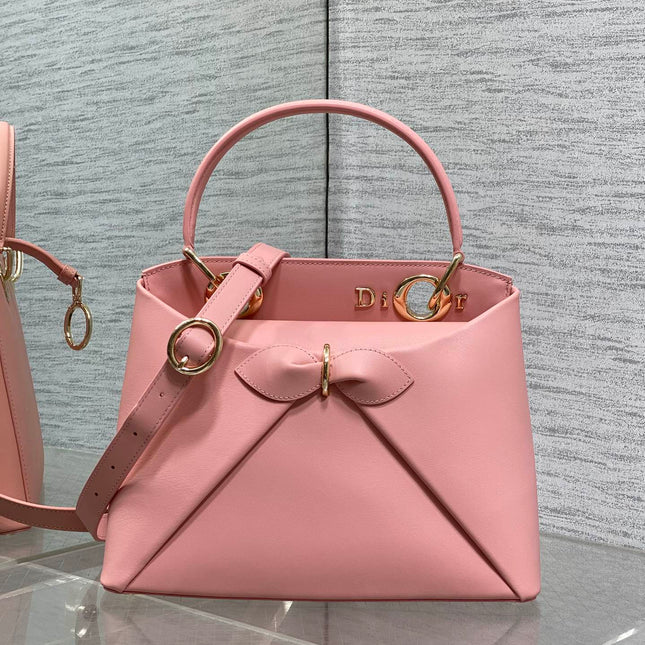 DIOR CIGALE BAG 28 IN PINK CALFSKIN GOLD HARDWARE