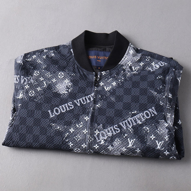 LV NAVY BLUE MONOGRAM AND DAMIER JACKET 239042