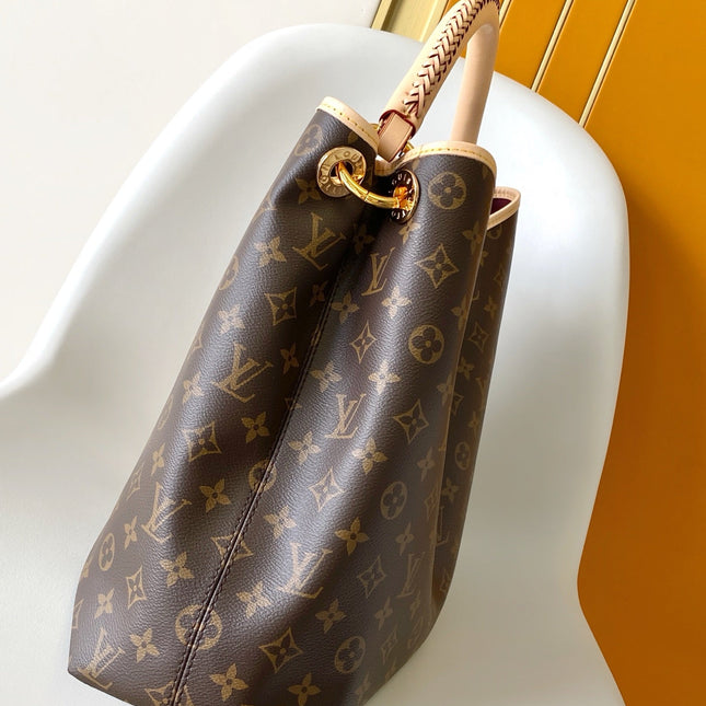 LV AGAIN BRAIDED HANDLE BAG 53 IN BROWN MONOGRAM CANVAS