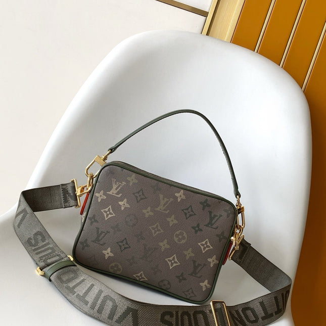LV 26S CROSSBODY BAG 25 IN GREEN-GRAY CANVAS FABRIC