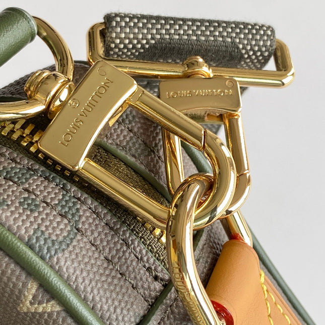 LV 26S CROSSBODY BAG 25 IN GREEN-GRAY CANVAS FABRIC