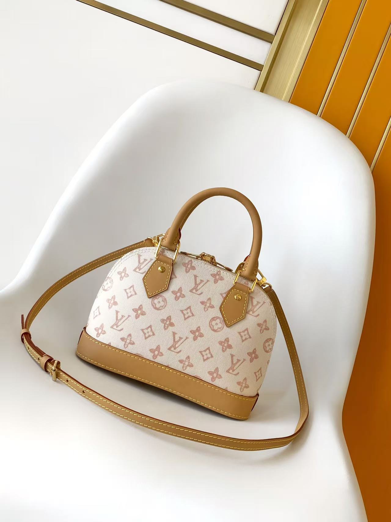 LV 26S ALMA BB BAG 23 IN BEIGE MONOGRAM CANVAS