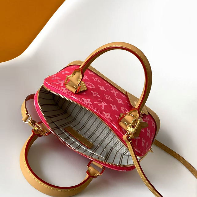 LV 26S ALMA BB BAG 23 IN DARK PINK MONOGRAM CANVAS