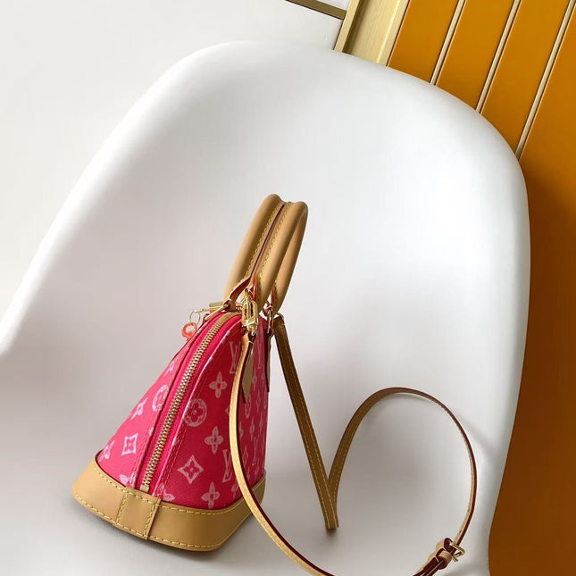 LV 26S ALMA BB BAG 23 IN DARK PINK MONOGRAM CANVAS