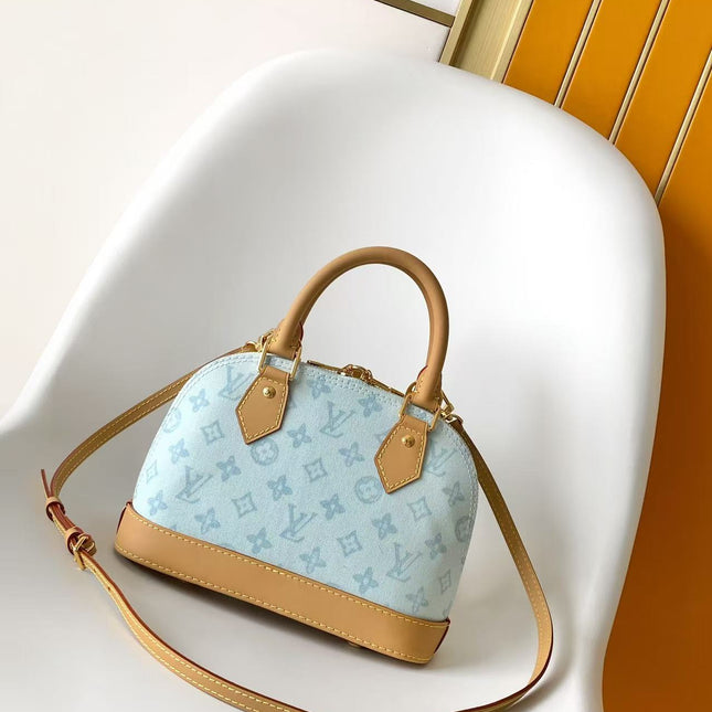 LV 26S ALMA BB BAG 23 IN LIGHT BLUE MONOGRAM CANVAS