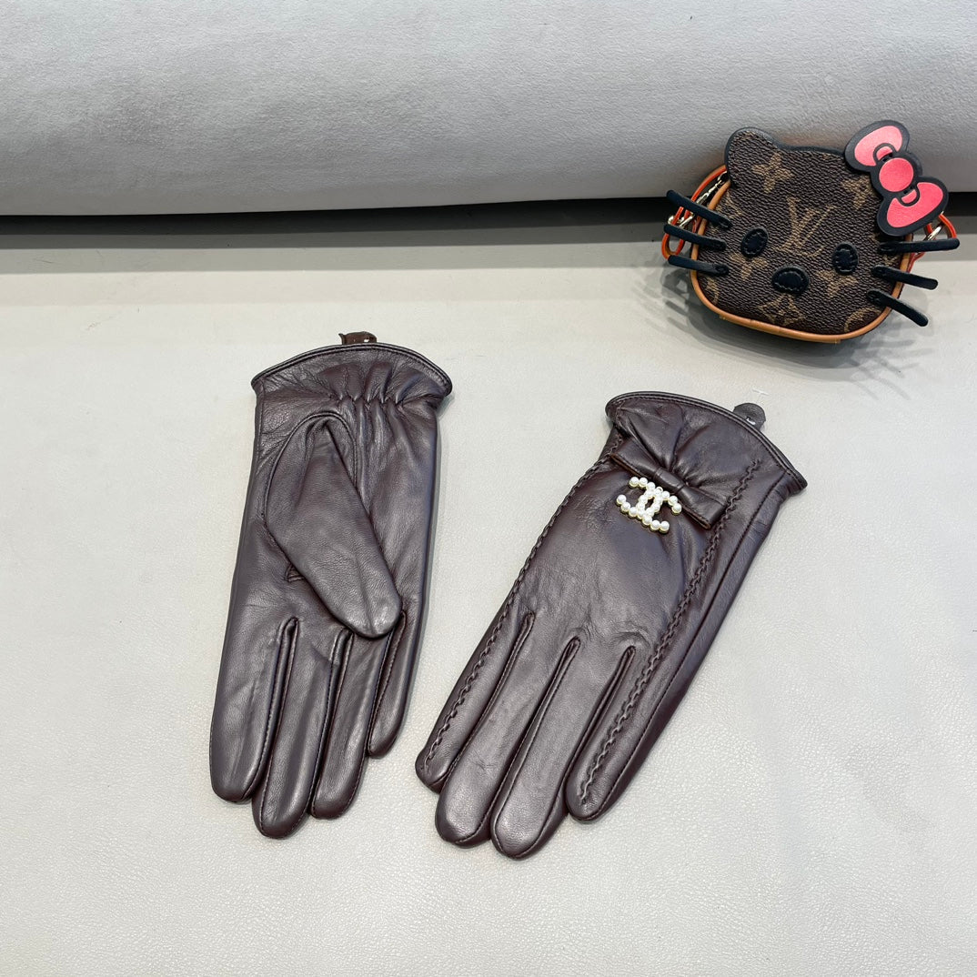 GLOVES IN BRUNETTE BROWN LAMBSKIN 415821
