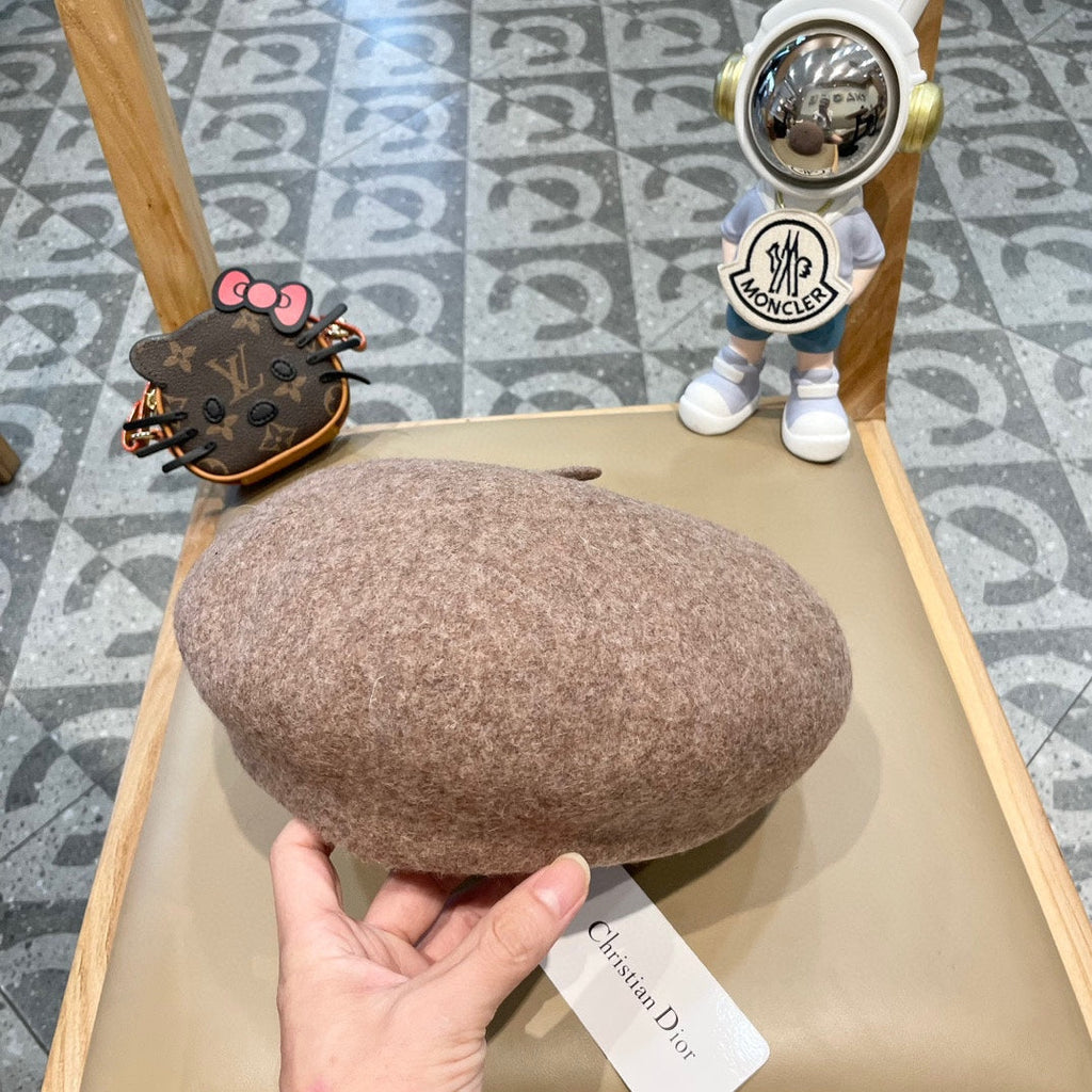 AUSTRALIAN BERET HAT IN PAPER BEIGE WOOL FELT 431716