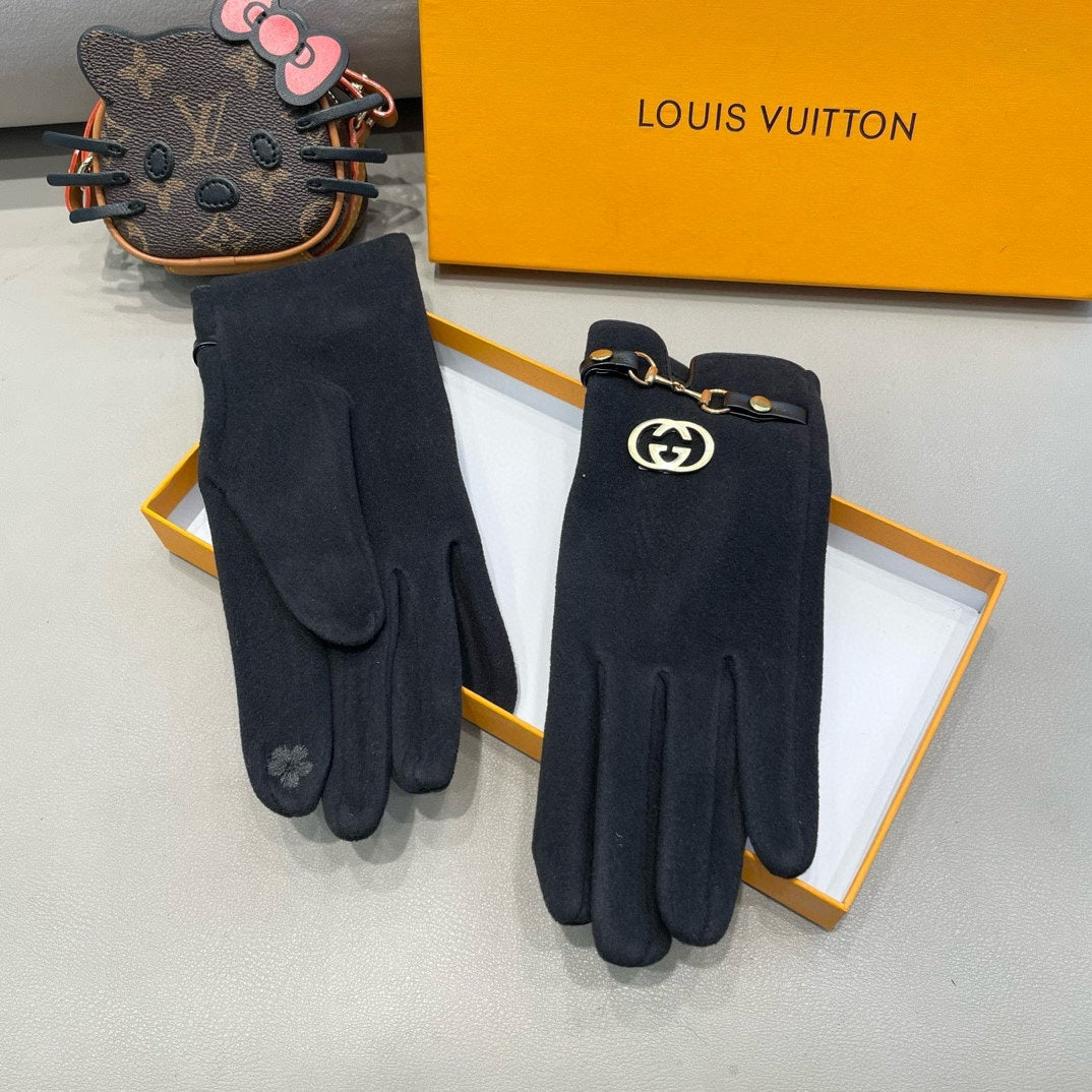 GLOVES IN BLACK CASHMERE 460077