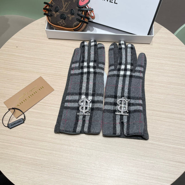 GLOVES IN GRAPHITE GRAY WOOL 463815
