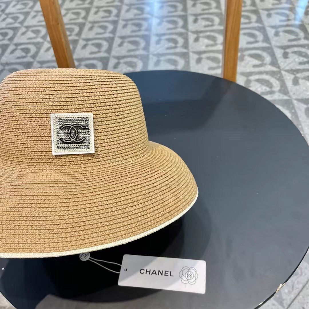 STRAW CLOCHE HAT BROWN 672754