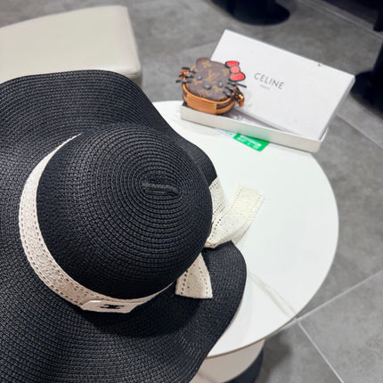 CELINE 26S STRAW WIDE BRIM HAT STYLE 73