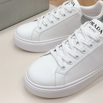 PRA RETRO SNEAKERS WHITE AND GRAY CALFSKIN