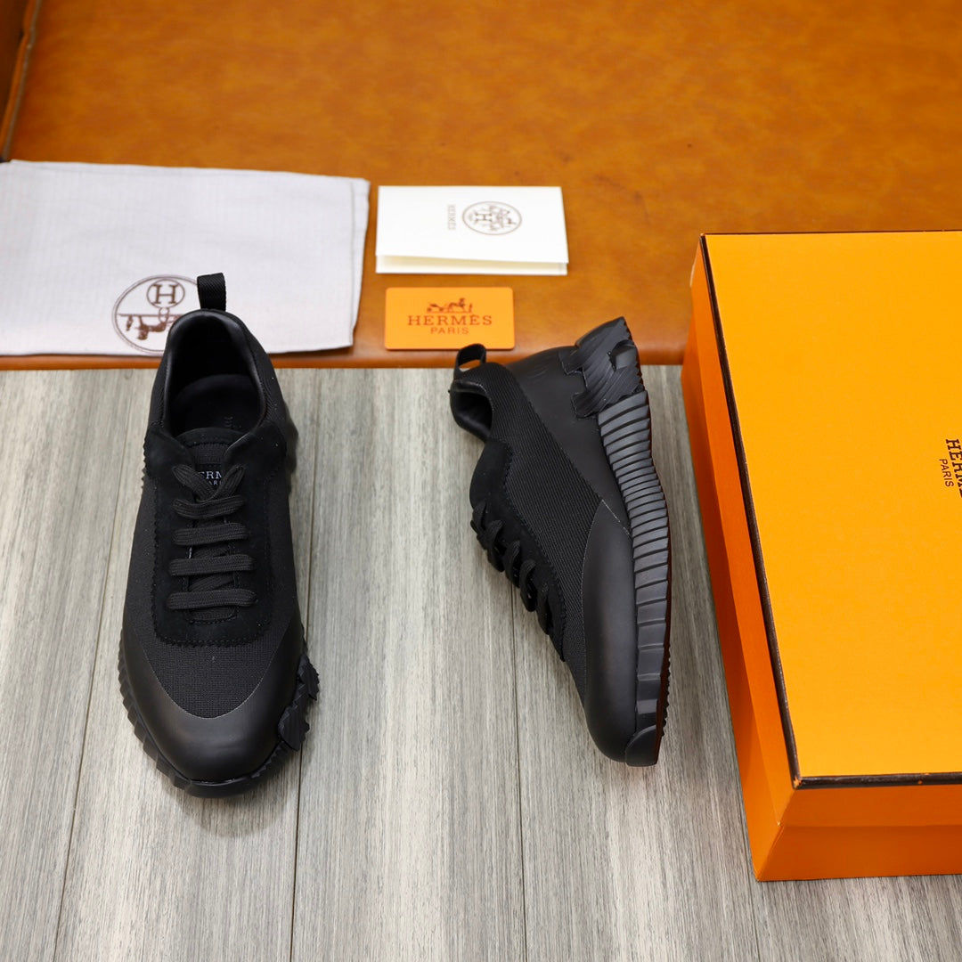 HM BOUNCING SNEAKER BLACK CANVAS AND CALFSKIN