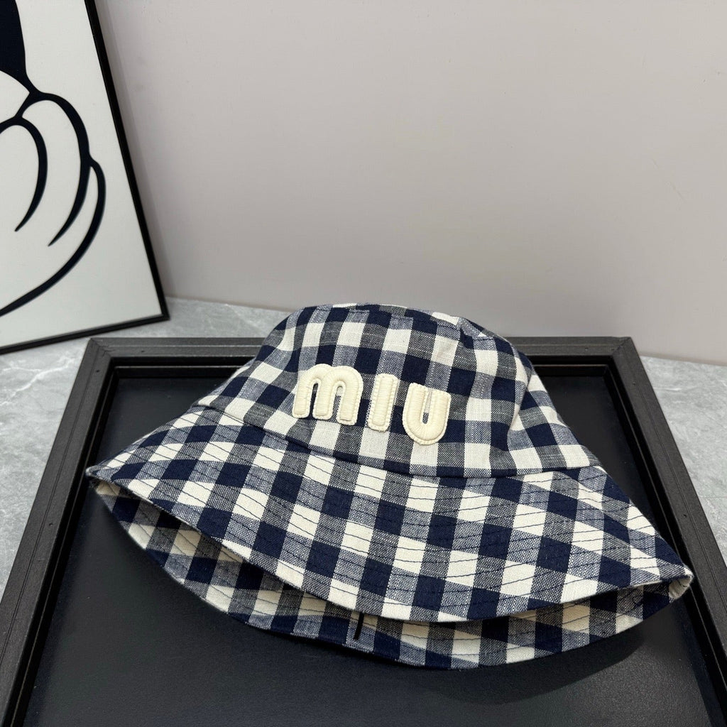 MIUMIU BUCKET CHECKED PATTERN WITH LOGO