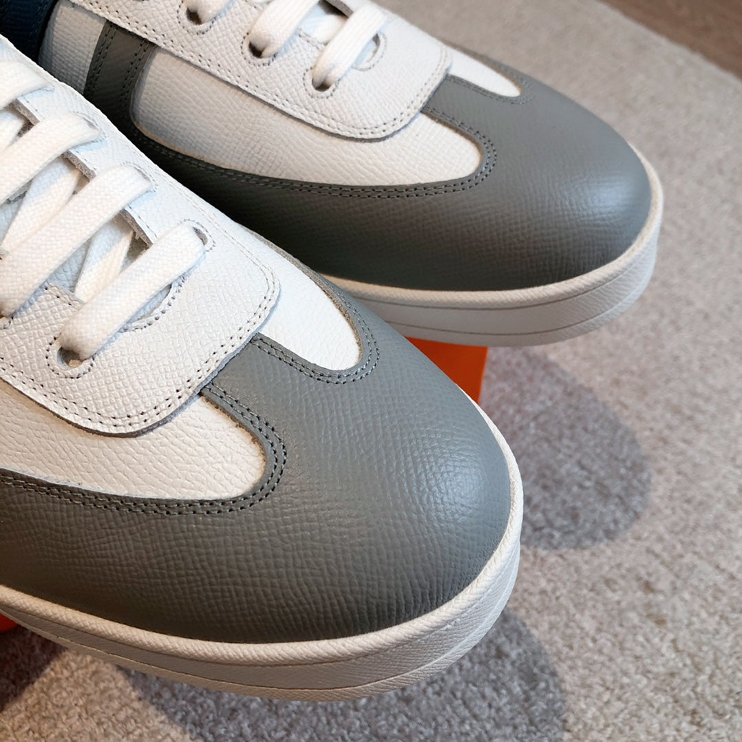 HM BOOMERANG SNEAKER MULTI WHITE AND GRAY CALFSKIN