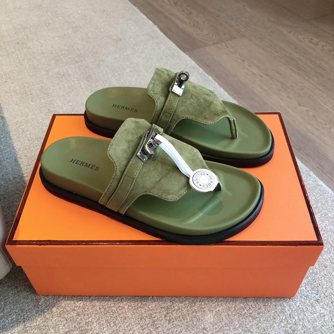 EMPIRE SANDAL LIGHT ARMY SUEDE