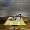 CLEO BLACK SANDAL WITH CRYSTALS 95 MM
