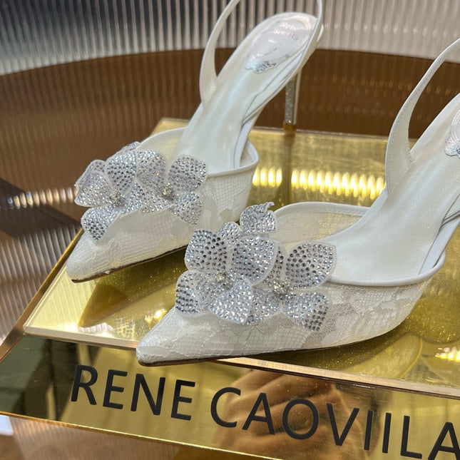FLORIANE SLINGBACK 80 WHITE LAMBSKIN