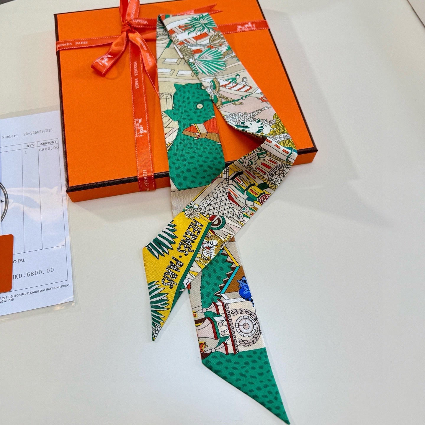 HERMES 25S NECKERCHIEF 86 IN SILK 989358