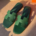 SANDALS IN HUNTER GREEN CALFSKIN