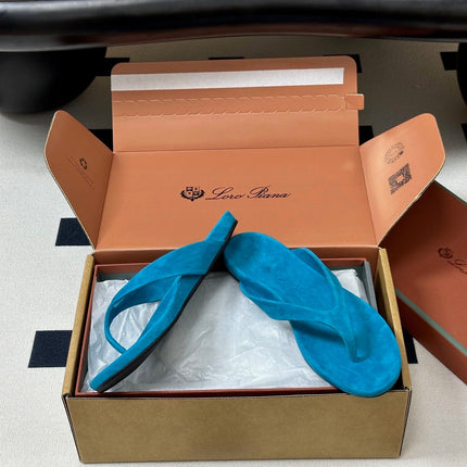 LP 26S THONG SANDALS IN BLUE SUEDE