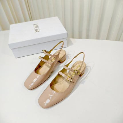 DIOR 26S SLINGBACK PUMP 40 MM IN NUDE PATENT CALFSKIN
