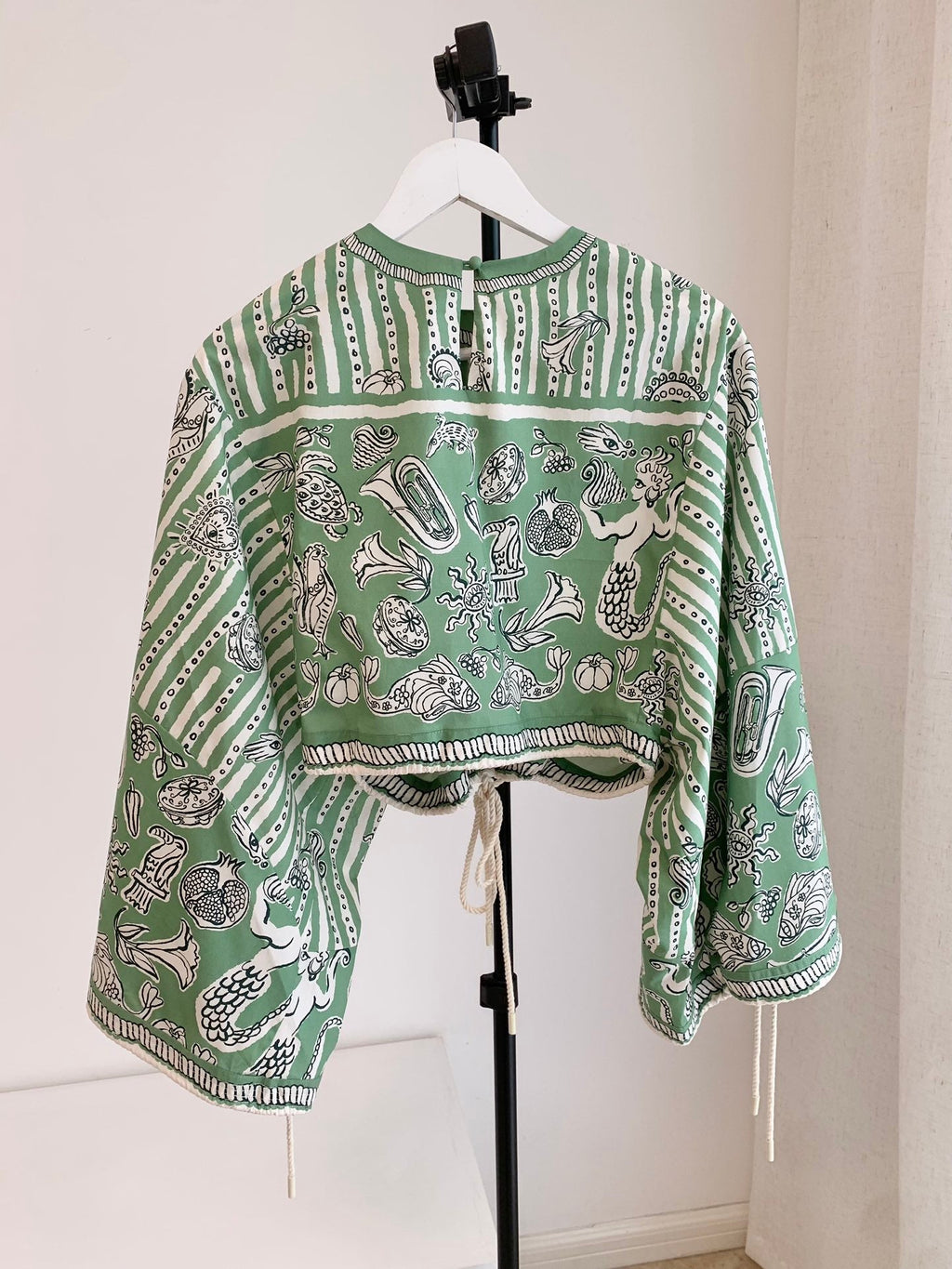 ALEMAIS PRINTED TOP IN GREEN MIX WHITE 267466