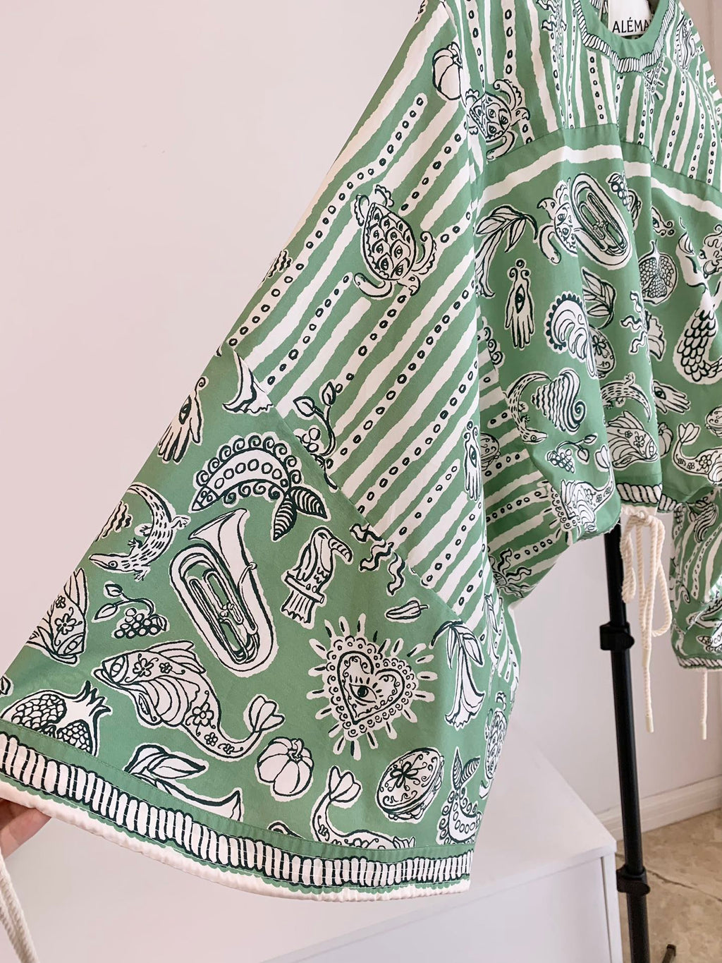 ALEMAIS PRINTED TOP IN GREEN MIX WHITE 267466