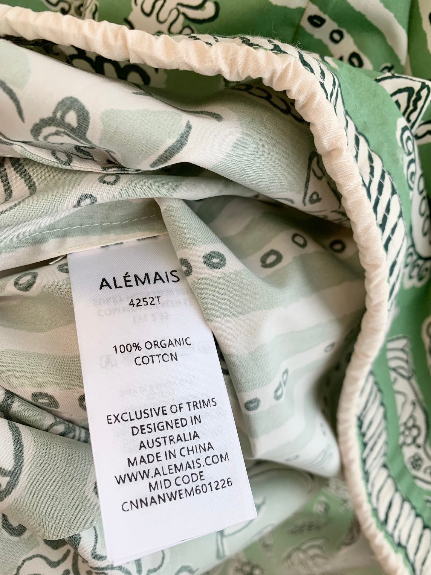 ALEMAIS PRINTED TOP IN GREEN MIX WHITE 267466