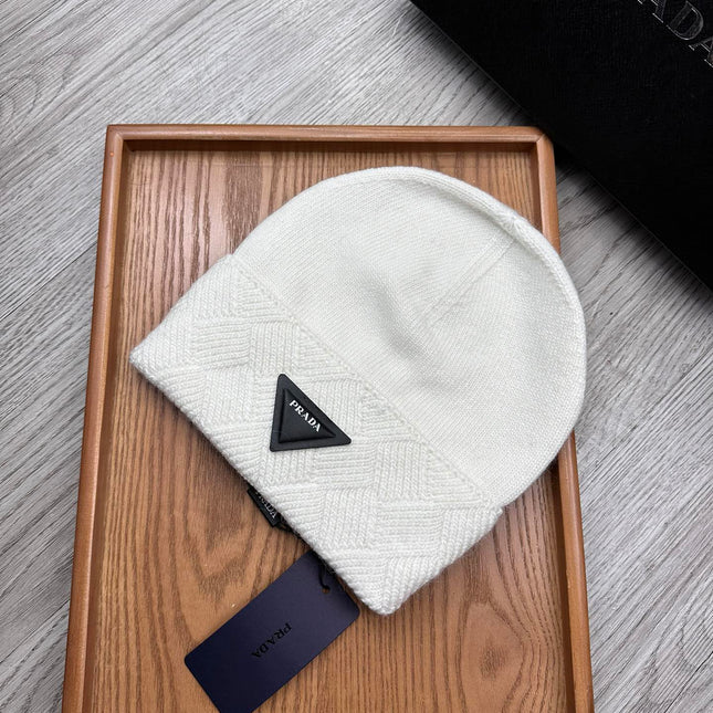 BEANIE HAT IN WHITE WOOL AND RABBIT FUR 342037