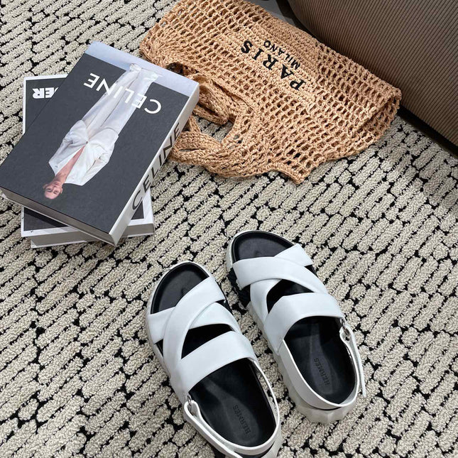 ELECTRIC SANDAL BLACK MIX WHITE CALFSKIN