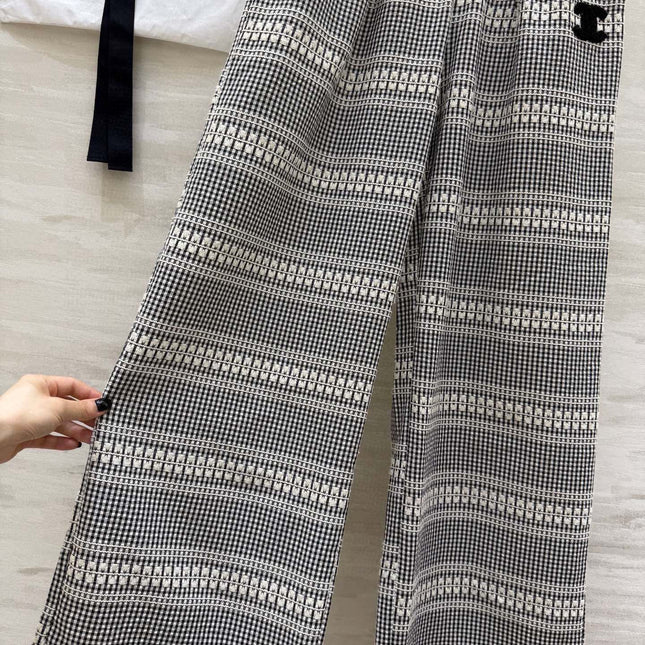 CHANEL 26S WIDE-LEG PLAID PANTS 971