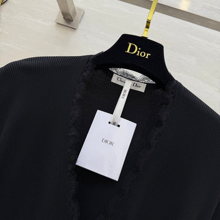 DIOR 26S CROSSOVER LACE-TRIM TOP 1201