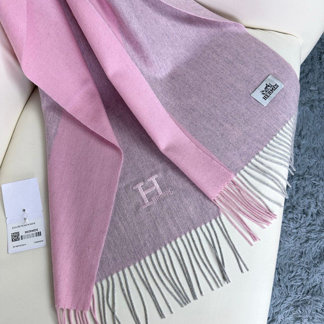 HERMES 26S LONG SCARF 190 IN CASHMERE 309791
