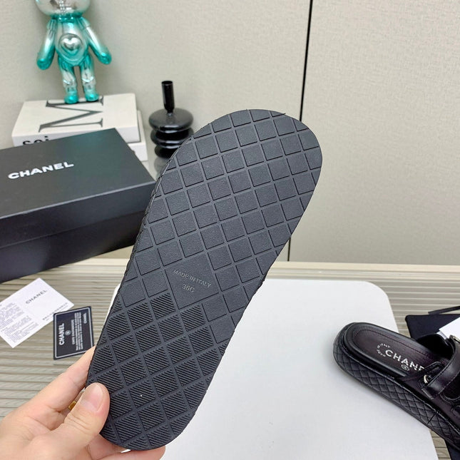 DAD SANDALS 3 STRAPS IN BLACK CALFSKIN