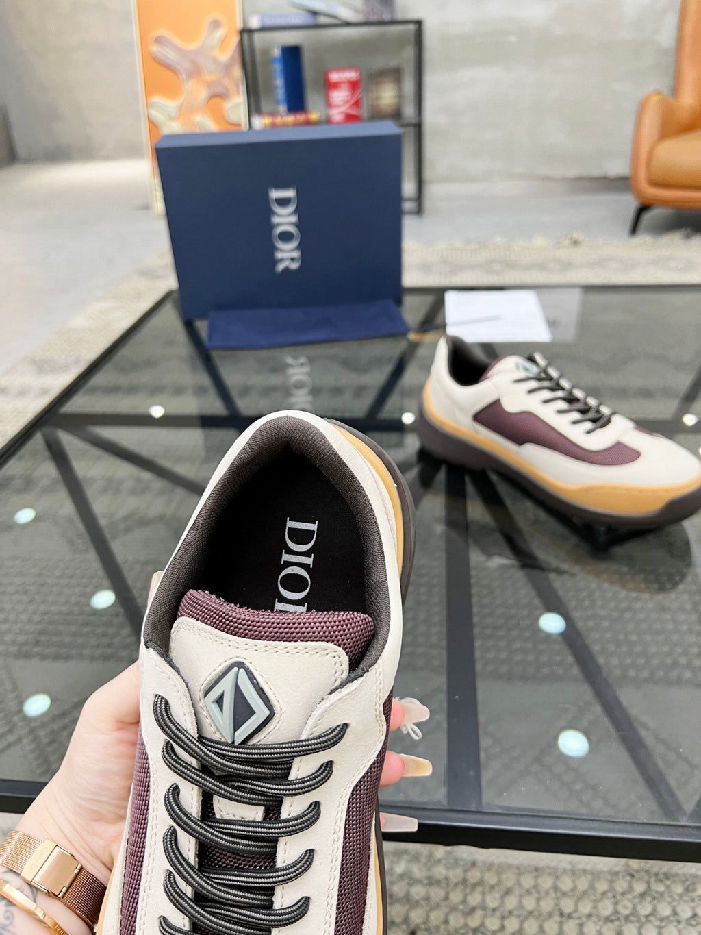 CD DEAN SNEAKER WHITE CALFSKIN