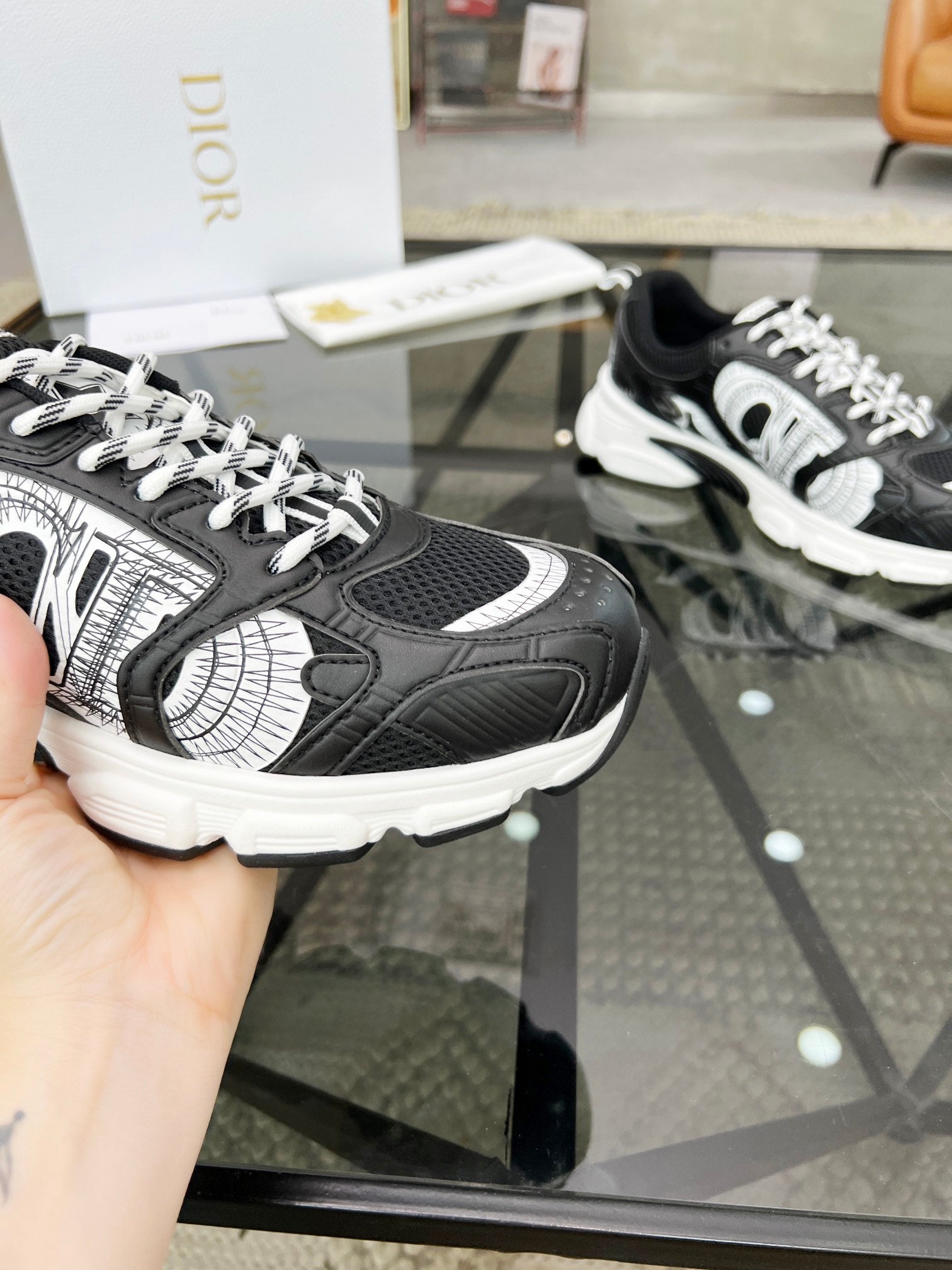 CD CHRONO SNEAKER BLACK MESH FABRIC
